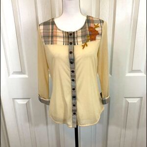 Nick & Mo 3/4 sleeve button up blouse size M